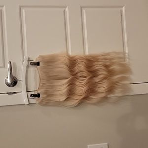 Glam Seamless Platinum Ash Blonde Halo 20" Hair Extension Piece, Glam Band